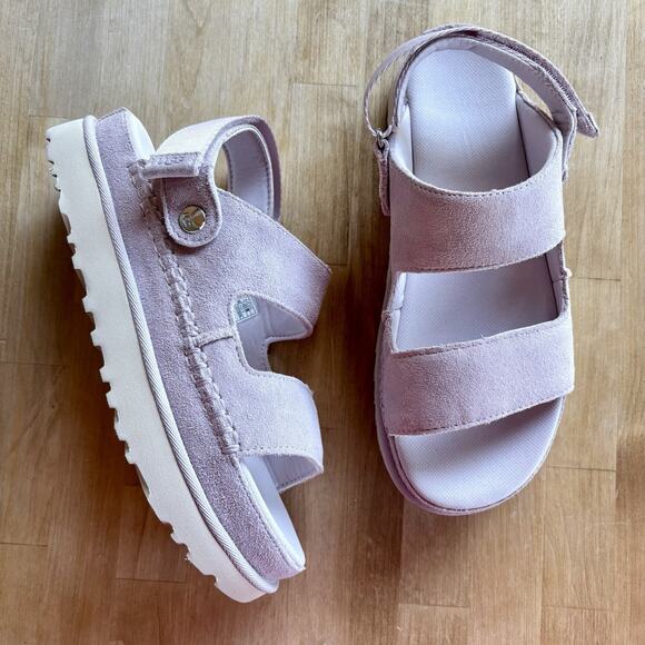 UGG Goldenstar Glide Slide Purple Bay Fog Platform Sandal Women's US size 10 NEW - Picture 2 of 12